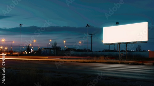 highway at night. bilboard on high way and night scene.