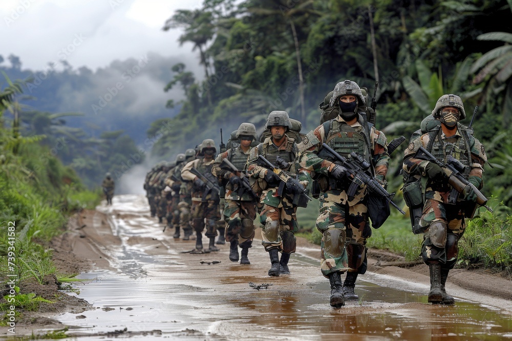 soldier protecting his country, he has a gun in his hand and is wearing a bulletproof jacket.
soldier protecting his country, he has a gun in his hand and is wearing a bulletproof jacket.