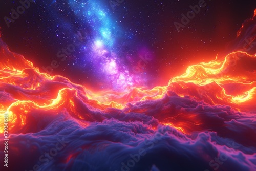 Fiery Nebula Landscape