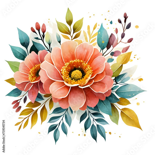 Watercolor abstract floral background design. Generative AI