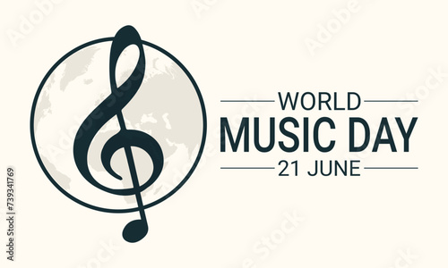 World Music Day with musical instruments vector. Different musical instruments silhouette vector. Music Day Poster  June 21st.