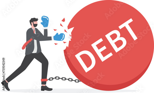 Debt free or freedom for pay off debts, loan or mortgage, solution to solve financial problem, savings or investment to break free,

