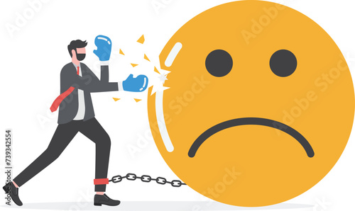 Stressed burden, anxiety or negative thinking, anger or emotional causing problem, mental health or depression, overworked or overwhelmed concept,

