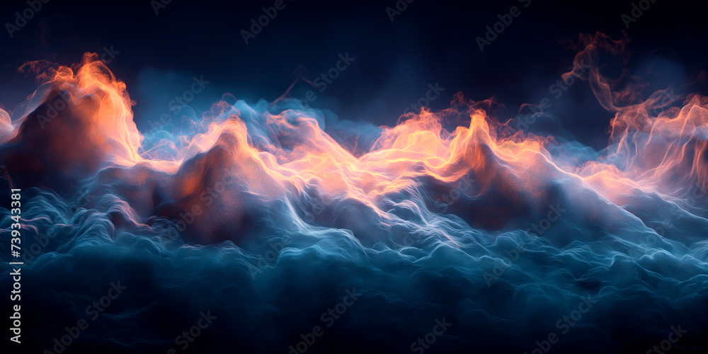 voluminous glowing smoke background