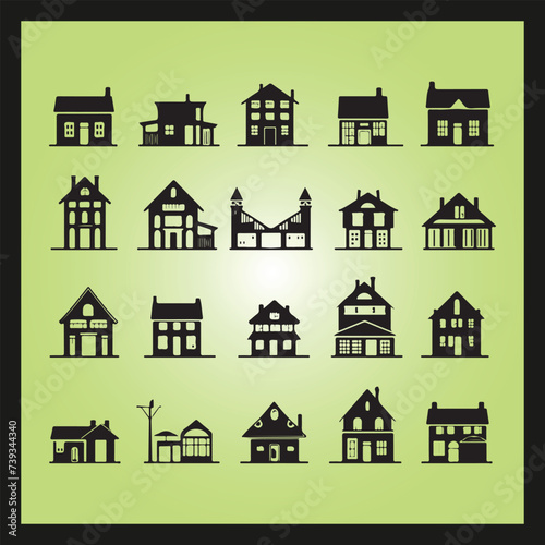 House silhouette set