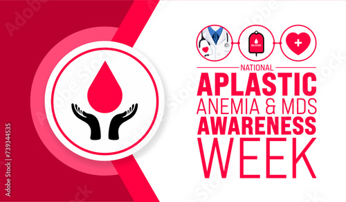March is National Aplastic Anemia and MDS Awareness Week background template. Holiday concept. use to background, banner, placard, card, and poster design template with text inscription and standard