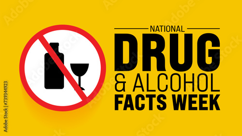 March is National Drug and Alcohol Facts Week background template. Holiday concept. use to background, banner, placard, card, and poster design template with text inscription and standard color.