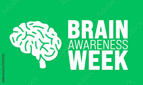 March is Brain Awareness Week background template. Holiday concept. use to background, banner, placard, card, and poster design template with text inscription and standard color. vector illustration.