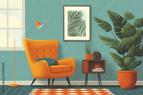 Mid-Century Modern: The mid-20th century, particularly the 1950s and 1960s, brought about a distinctive color palette photo