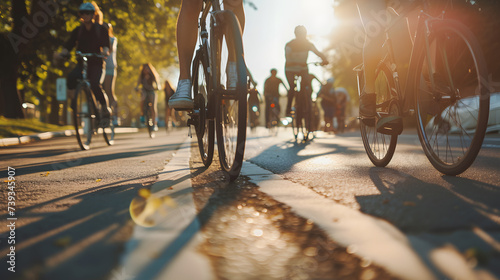 A cycling advocate leading a community bike ride to promote cycling as a sustainable mode of transportation and to raise awareness about cyclist safety.