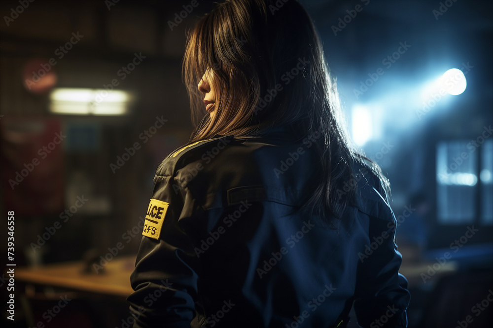Fototapeta premium Generative ai portrait of confident woman police officer rescue services concept