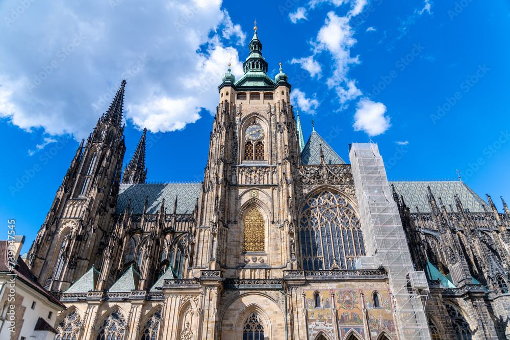 St. Vitus Cathedral of Prague Towering Against the Sky