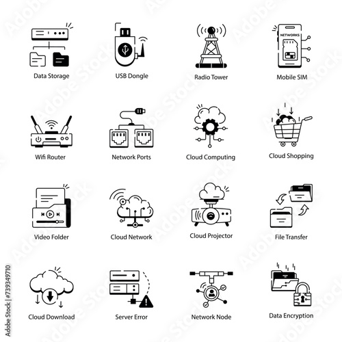 Collection of Networking Linear Icons 

 photo