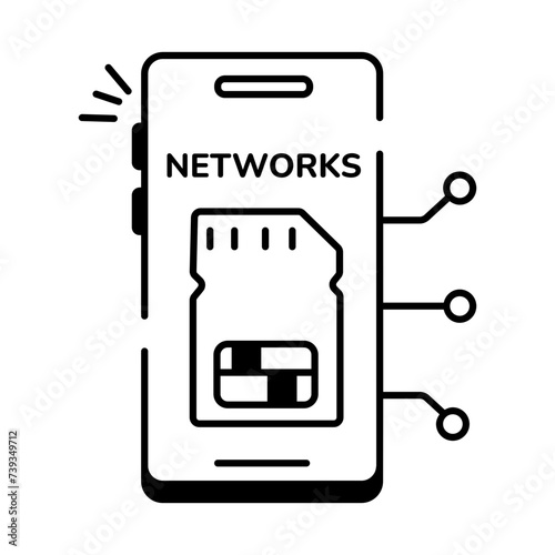  Network Technology Linear Icon