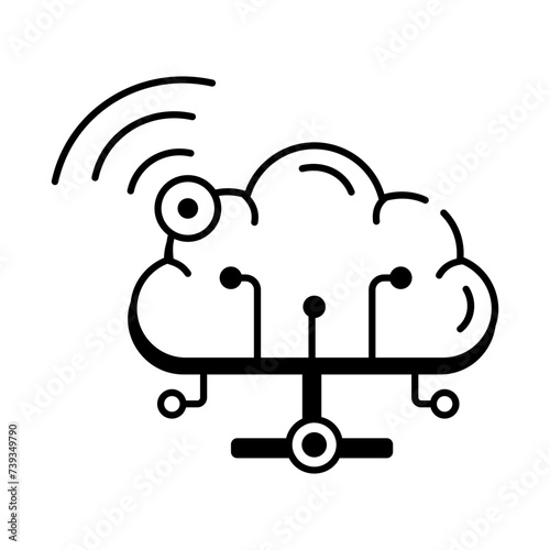  Network Technology Linear Icon