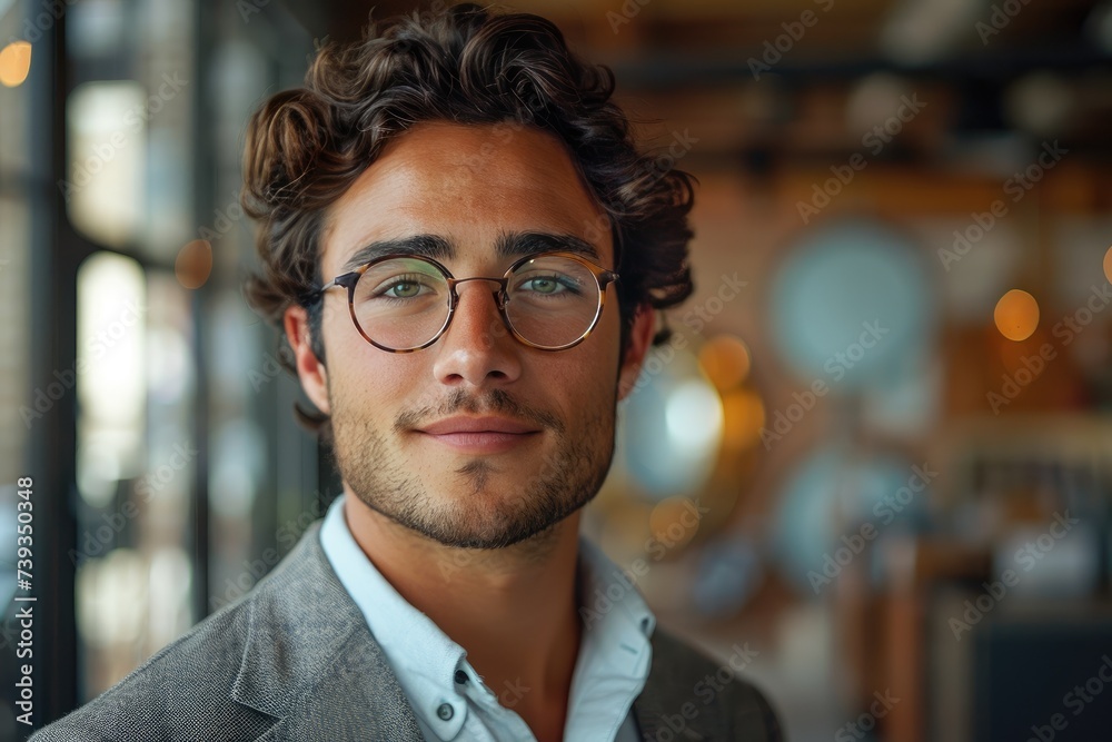 A sophisticated gentleman with a friendly smile wears his glasses and suit, showcasing the importance of vision care in his well-kept appearance A sophisticated gentleman with a friendly smile wears his glasses and suit, showcasing the importance of vision care in his well-kept appearance