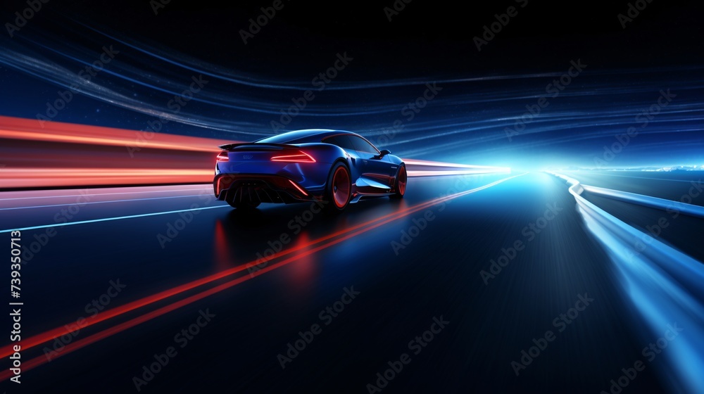 The car is moving fast. The light began to form a long line at speed. It's a simple image, but it's very influential. We can imagine the urgency of traveling by car. By seeing a long line of light.