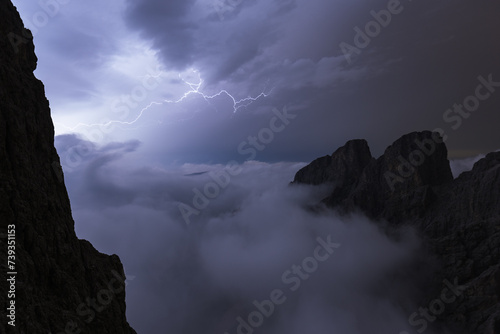 Lightning in the mountains