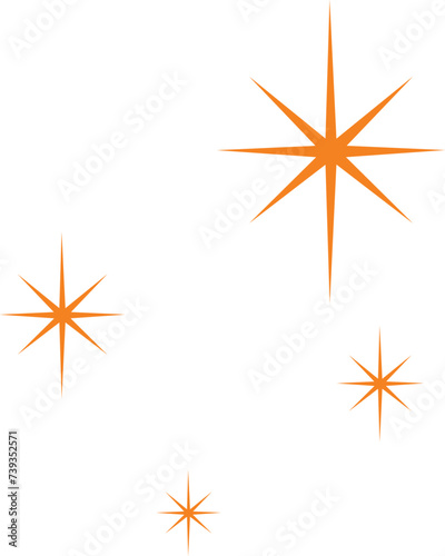Star icons in silhouettes, twinkling star symbols, twinkling star icons, twinkling star shapes