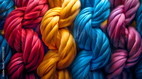 close up of colorful rope