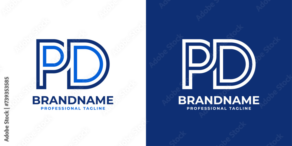 Letters PD Line Monogram Logo, suitable for business with PD or DP initials Letters PD Line Monogram Logo, suitable for business with PD or DP initials