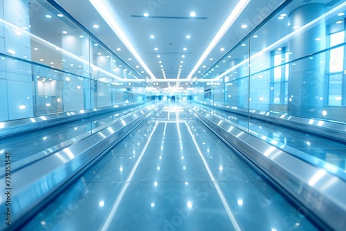 moving escalator in station