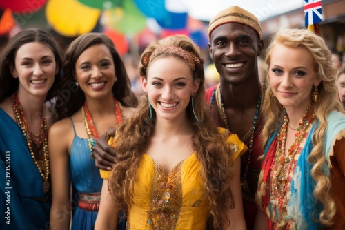 Multi-ethnic group of people at a festival