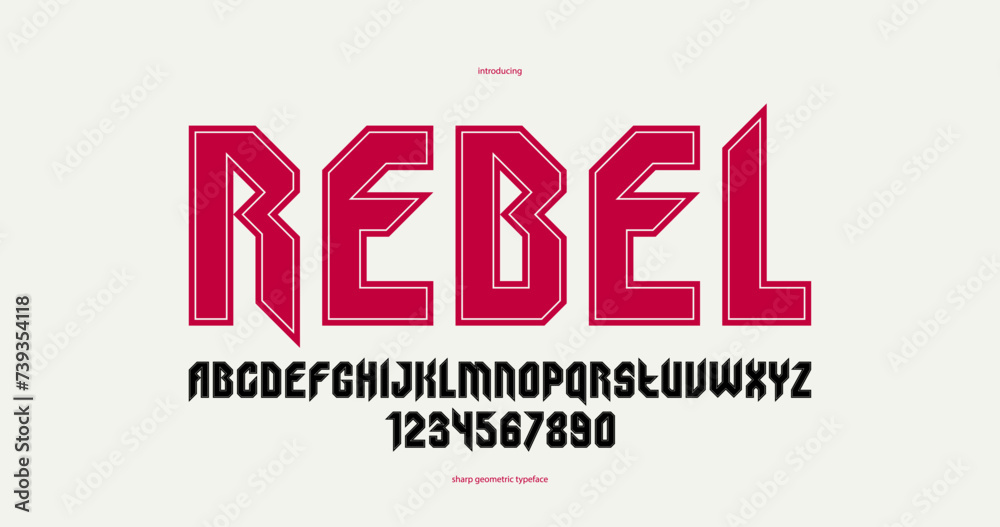 Sharp Styled Letters Vetor de Sharp and bold vector display font for logo, gothic or heavy ...