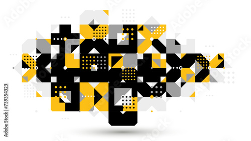 Bauhaus trendy abstract geometric vector background, tiling mosaic pattern Memphis style abstraction, cool creative wallpaper composition.