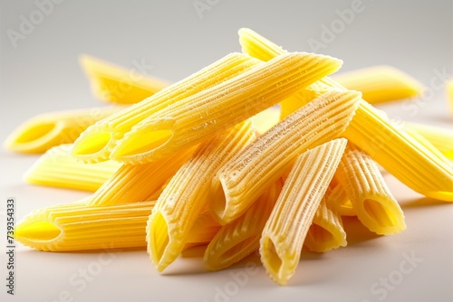 A pile of penne pasta photo
