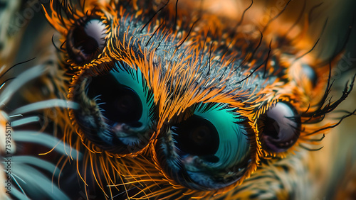 Closeup eye of spider