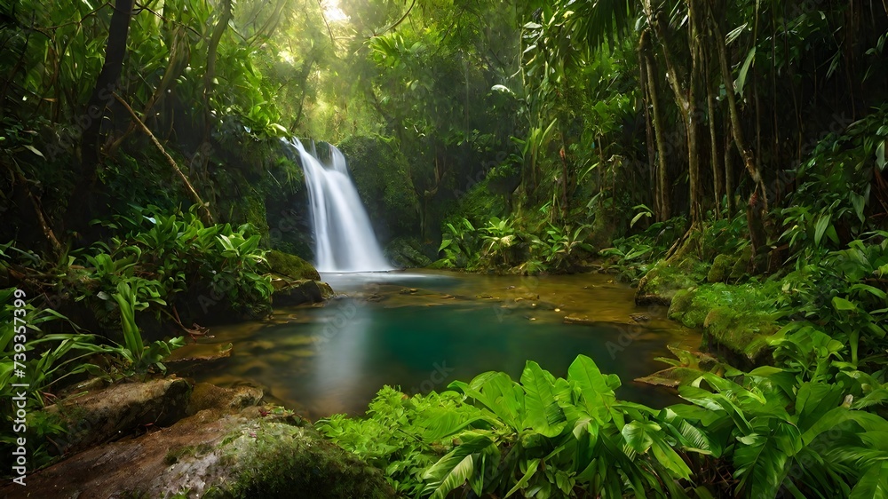 Obraz premium waterfall background very cool 