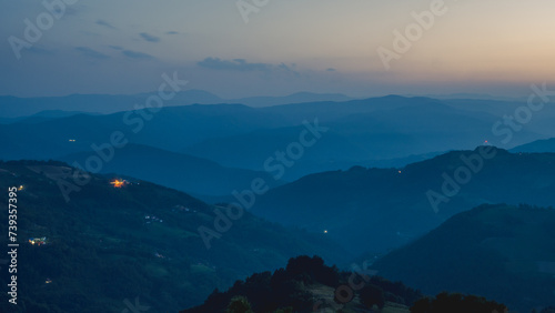 Distant hills and mountains in the evening © Branimir
