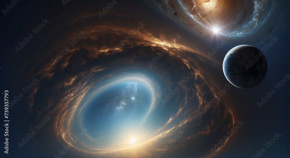 Earth's Surface from Space, Horizon and Weather Conditions Captured in Aerial Perspective. Panoramic view of planet Earth with copy space.