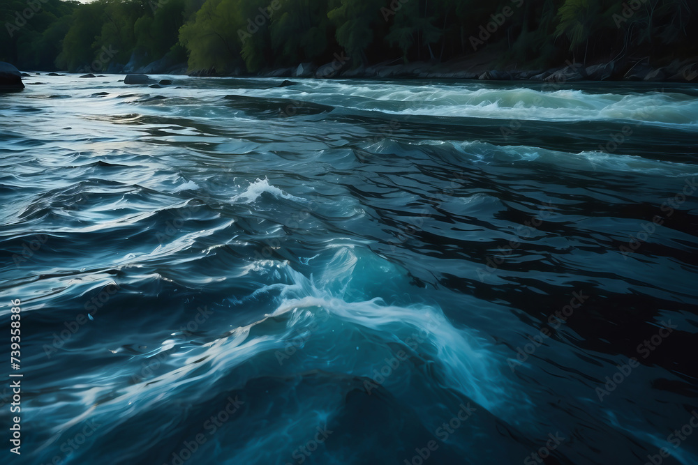 water surface. View form Lesbos or Lesvos - a Greek island located in the northeastern Aegean Sea