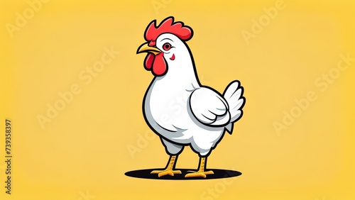 emblem of eco chicken and eggs photo