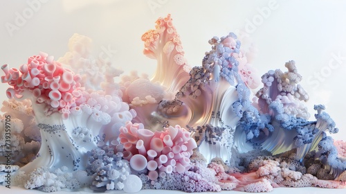 Surreal coral landscape a symphony of eroded textures and colors