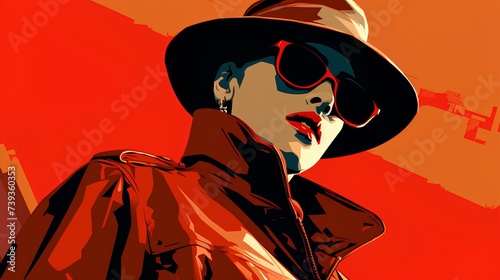 girl in detective dress illustration