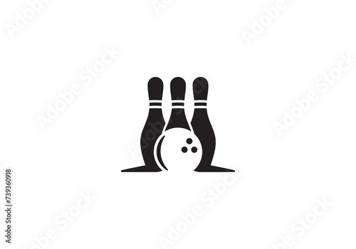 bowling club sport logo design concept
