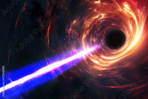Le jet d'un trou noir actif photo