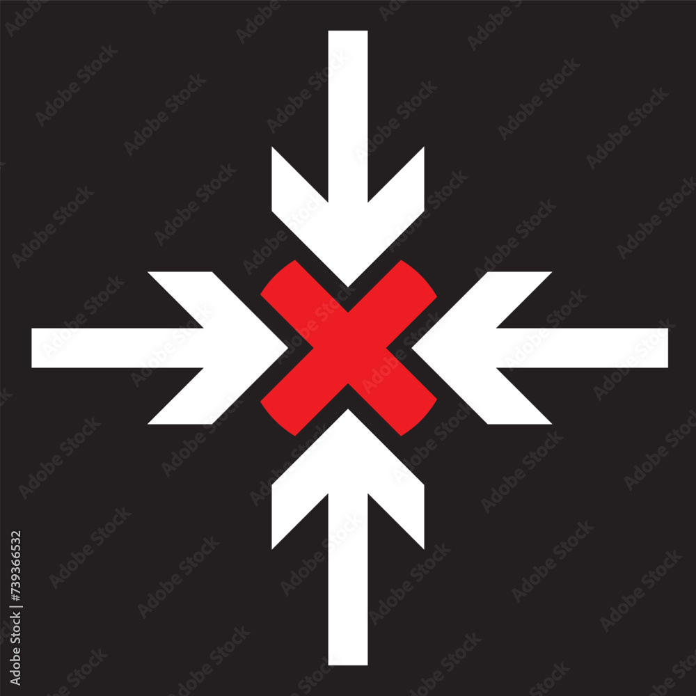 Arrows in different directions icon vector. Four Arrows icon sign symbol vector. Recycling vector icon illustration isolated on white background. Vector file.