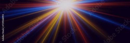 Colorful lines of neon light. Abstract neon light background, high speed motion.