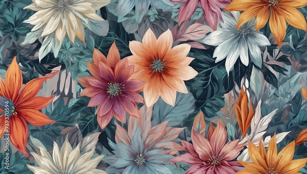 background with flowers in pastel colors