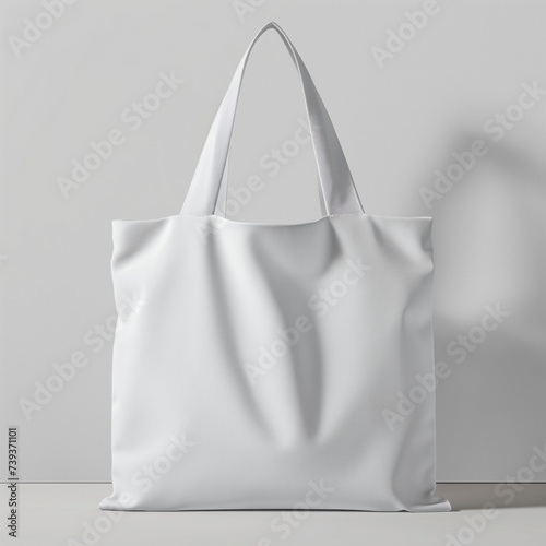 White fabric tote bag mockup