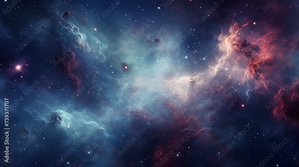 A digital background design inspired by the cosmos, showcasing the beauty of stars, galaxies, and celestial wonders, simulating the quality of an HD image, - obrazy, fototapety, plakaty 