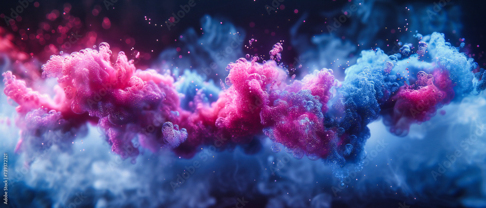 A fantasy of colors and textures, where abstract clouds and cosmic dust create a vivid backdrop for imaginations flight