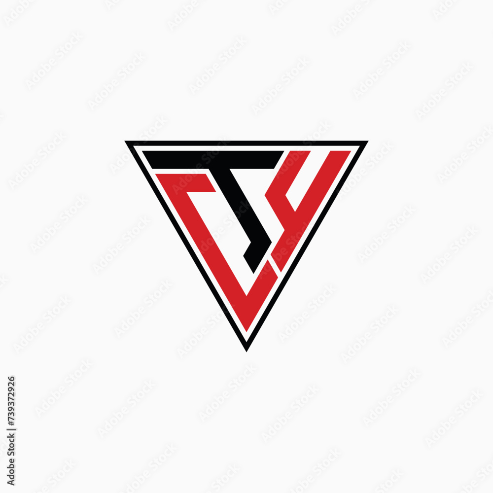 Logo design graphic concept creative premium vector stock sign initial CT4 or CTY font line triangle. Related to monogram sport fitness active brand Logo design graphic concept creative premium vector stock sign initial CT4 or CTY font line triangle. Related to monogram sport fitness active brand