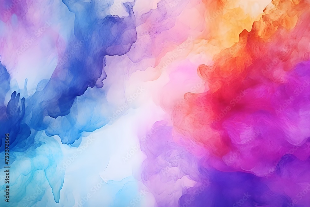 Abstract vibrant watercolor backdrop for design work