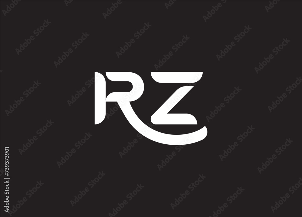 premium RZ logo monogram with gold circle frame.