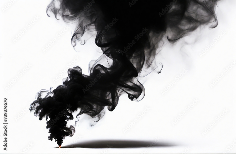 Fototapeta premium Black smoke on white background
